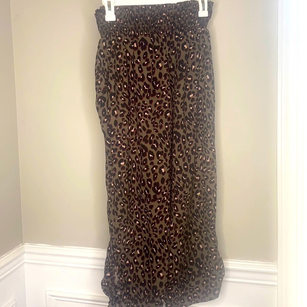 MTS grey cheetah flare pants